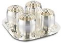 1058 Silver Plated Tray Glass Set