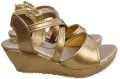 Kids Golden Plain Heel Sandals