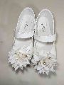 Kids White Flower Belly Shoes