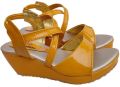 Kids Yellow Plain Heel Sandals