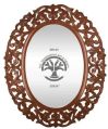 Wooden Frame Round Wall Mirror