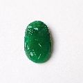 LNG Green oval shape carved emerald
