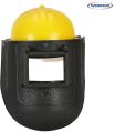 Oval 700 Gram Yellow & Black PPCP / HDPE / LDPE nape safety helmet windsor spring loaded welding shield