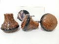 dark wooden resin circle cabinet knob