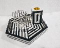 Black Resin Inlay Incense Burner Set In Hexagon Shape Bakhoor Set From Tradnary