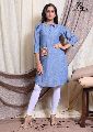 Cotton Blue Tunic with Kutch Embroidery