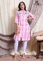 Cotton Checks Tunic with Embroidery