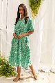 Green Cotton Kaftan with Lace