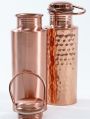 Hammered Copper Water Bottle With Glass