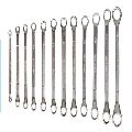 Hamco Drop Forged Carbon Steel & High Quality Tested Steel Silver 12 pcs deep offset ring spanner set