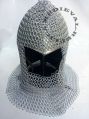 Aluminum Chainmail Coif Round neck Chain mail Hood Medieval Armour Hood new