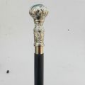 Brass Silver Designer Handle Wooden Vintage Walking Cane Antique Style Stick New