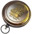 collectible vintage brass push button ship pocket compass