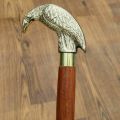 Nautical Vintage Style Brass Crow Handle Brown Wooden Walking Stick Cane 37&amp;quot;