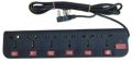 Rectangular Black Polished 220V pls22 pvc power strip