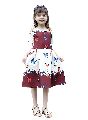 Girls Butterfly Printed Round Neck A Line Dress