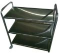 Silver stainless steel kitchen trolley