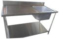 Silver stainless steel table sink