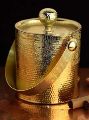 Brass Round Golden Hammered bar ice bucket