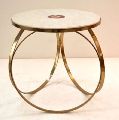 Round Stainless Steel Marble Table