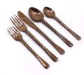 Plain Rose Gold PVD stainless steel brown cutlery set