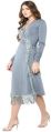 Ladies Grey Woolen Lycra Tasseled Dress