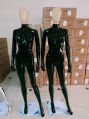 Beaded Face Black Glossy Female Mannequin