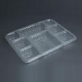 Plastic Rectangular Transparent Plain 8 compartment meal tray