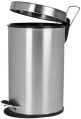 Round Silver Stainless Steel Pedal Dustbin