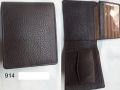 Bi Fold Printed Square Polished BLACK TAN Mens Brown Leather Wallet