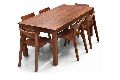 Wood 6 Seater Dining Table Set