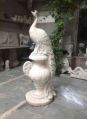 Marble Vase with Peacock Statue