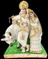 Poly Fiber Radha Krishna with Nandi Statue