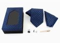 Men Premium Neck Tie and Pocket Square with Cufflink Combo