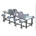 Silver Rectangular Lala 8 seater stainless steel canteen table