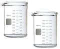 Transparent low form spout glass beaker