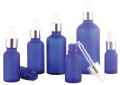 Round As Per Requirement blue frosted glass dropper bottle