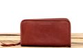 Leather Polished Square Brown Plain Ladies Hand Purse