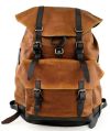 Genuine Leather Black Brown Light Brown leather backpack