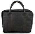 Plain black leather laptop bag