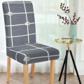 Grey &amp;amp; White Checked - Magic Universal Chair Cover
