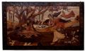 Polished Brown Rectangular 3d rosewood wall painting
