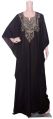 black embroidered velvet kaftan