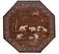 Wood Polished Brown octagonal shaped wall painting