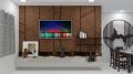 Wooden Polished tv wall unit