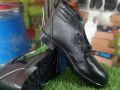 Black Plain leather safety shoes