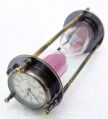Black Brass and Glass 400 g 3 minute brass compass clock sand timer