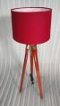 Red Drum Shade Tripod Floor Lamp