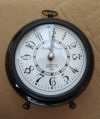 Black wooden round table clock