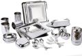 Silver Hammered 36 pcs stainless steel square dinner set